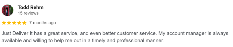 Customer review from Todd Rehm
